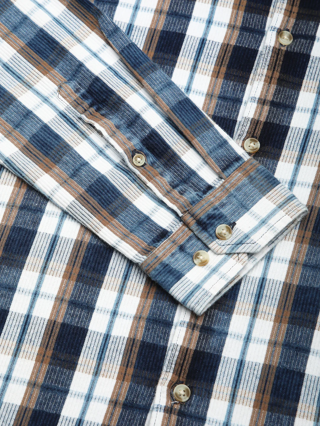 Denim White & Navy Plaid Checks Shirt - Image 9