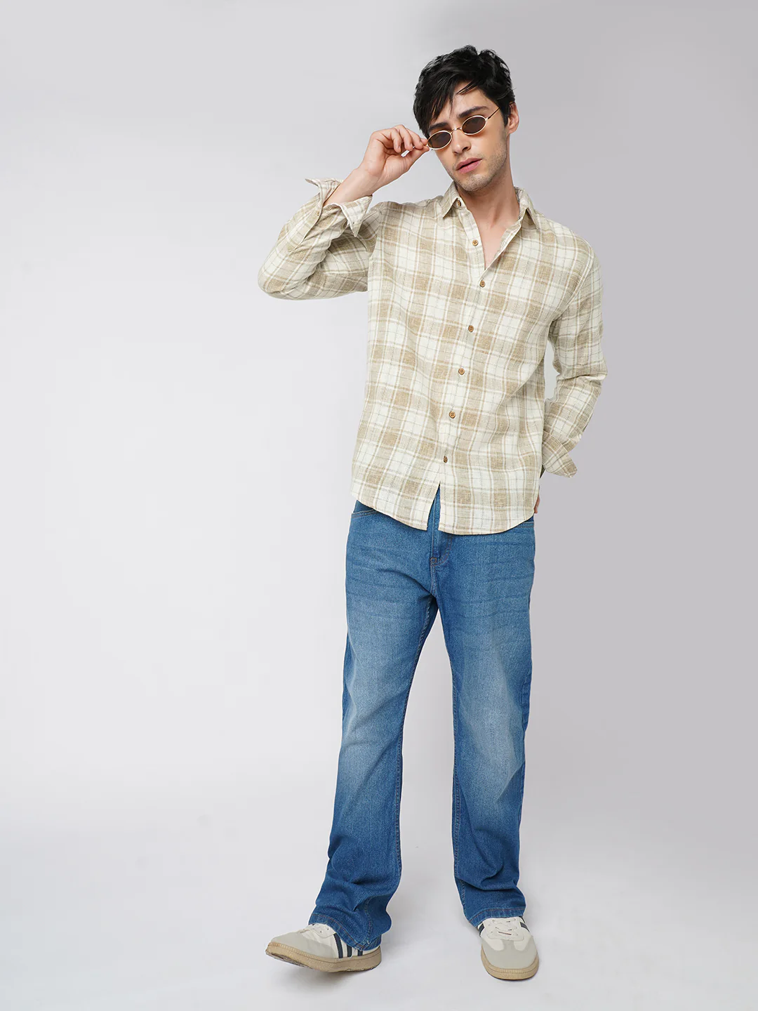 Desert Dune Coconut Checks Jacquard Shirt - Image 8