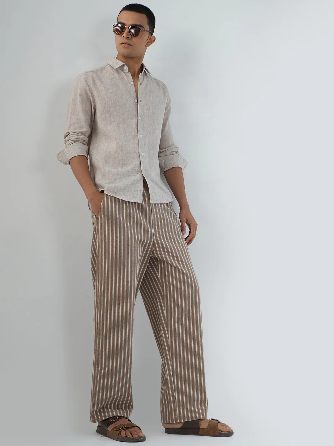 Desert Sand Beige Textured Shirt - Image 7