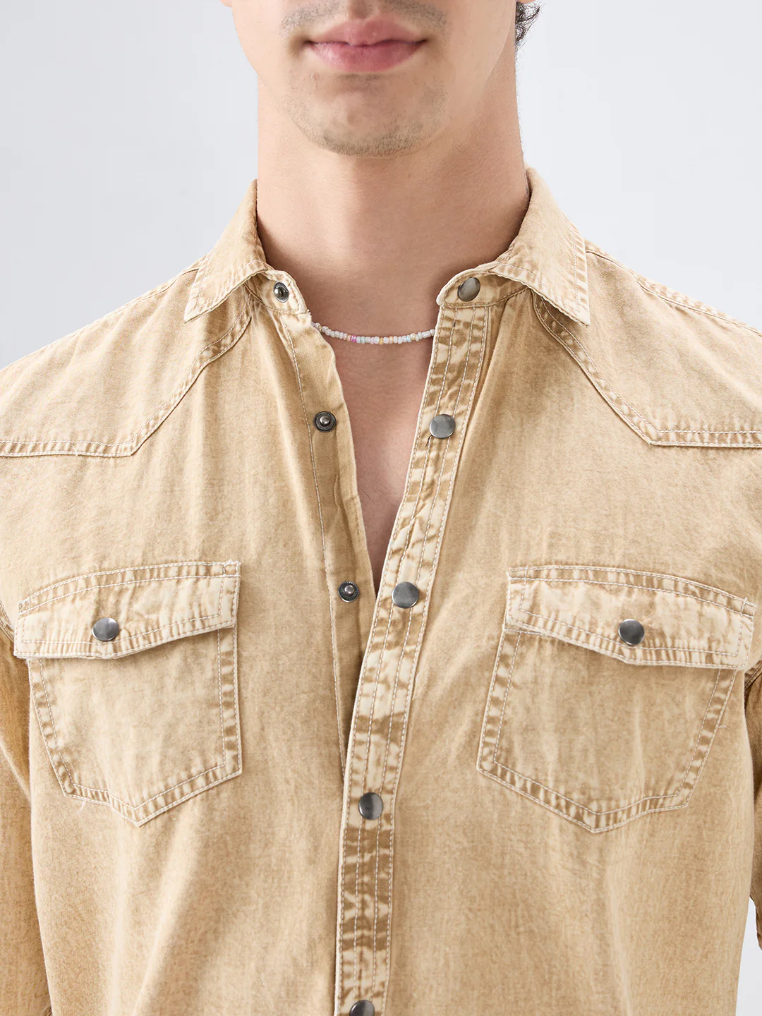 Desert Storm Vintage Acid Wash Double Pocket Shirt - Image 3