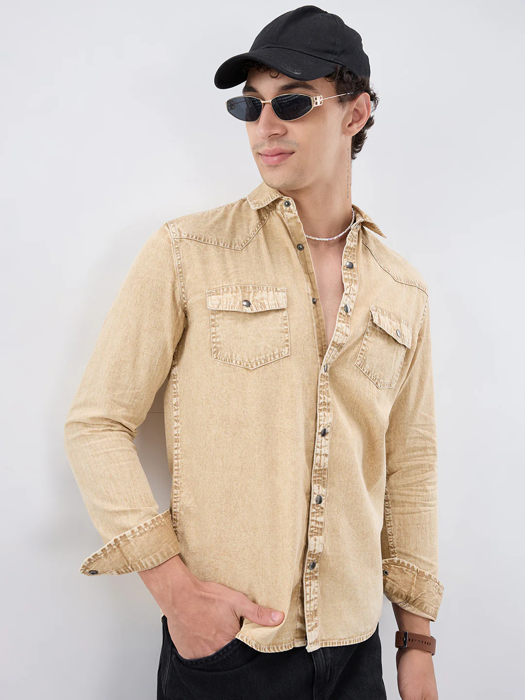 Desert Storm Vintage Acid Wash Double Pocket Shirt - Image 4