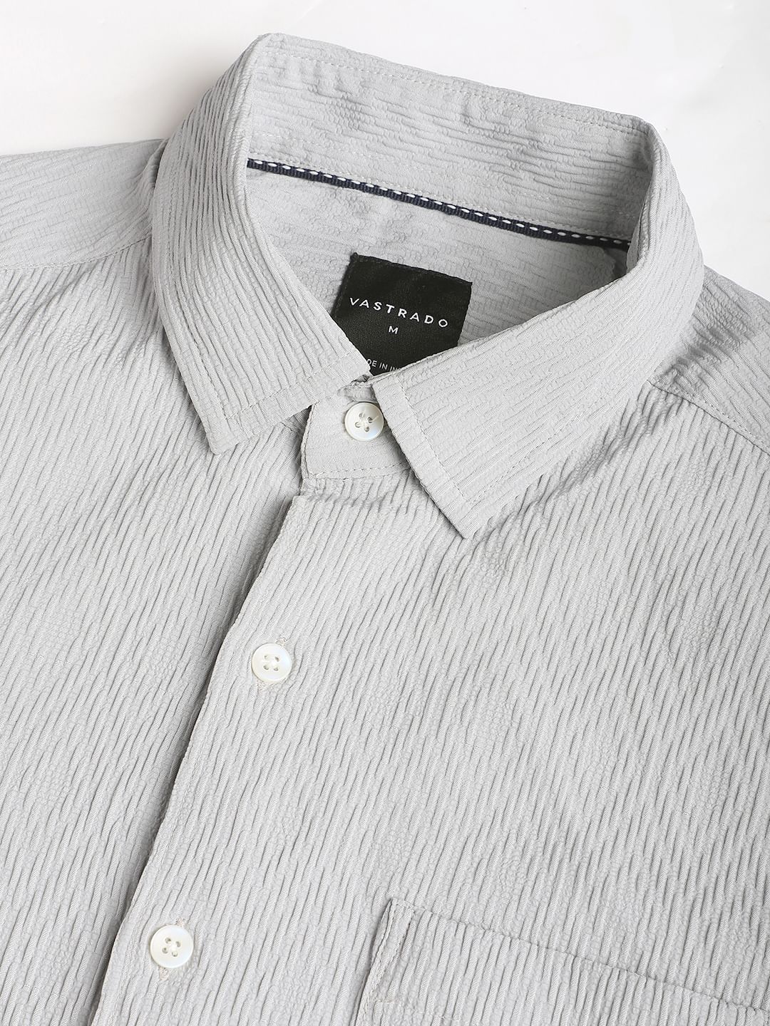 Detailed Cloud Grey Jacquard Shirt - Image 10