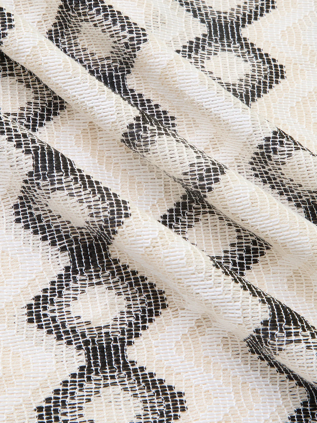 Diamond Wave Luxe Crochet Oversized Polo Shirt - Image 8