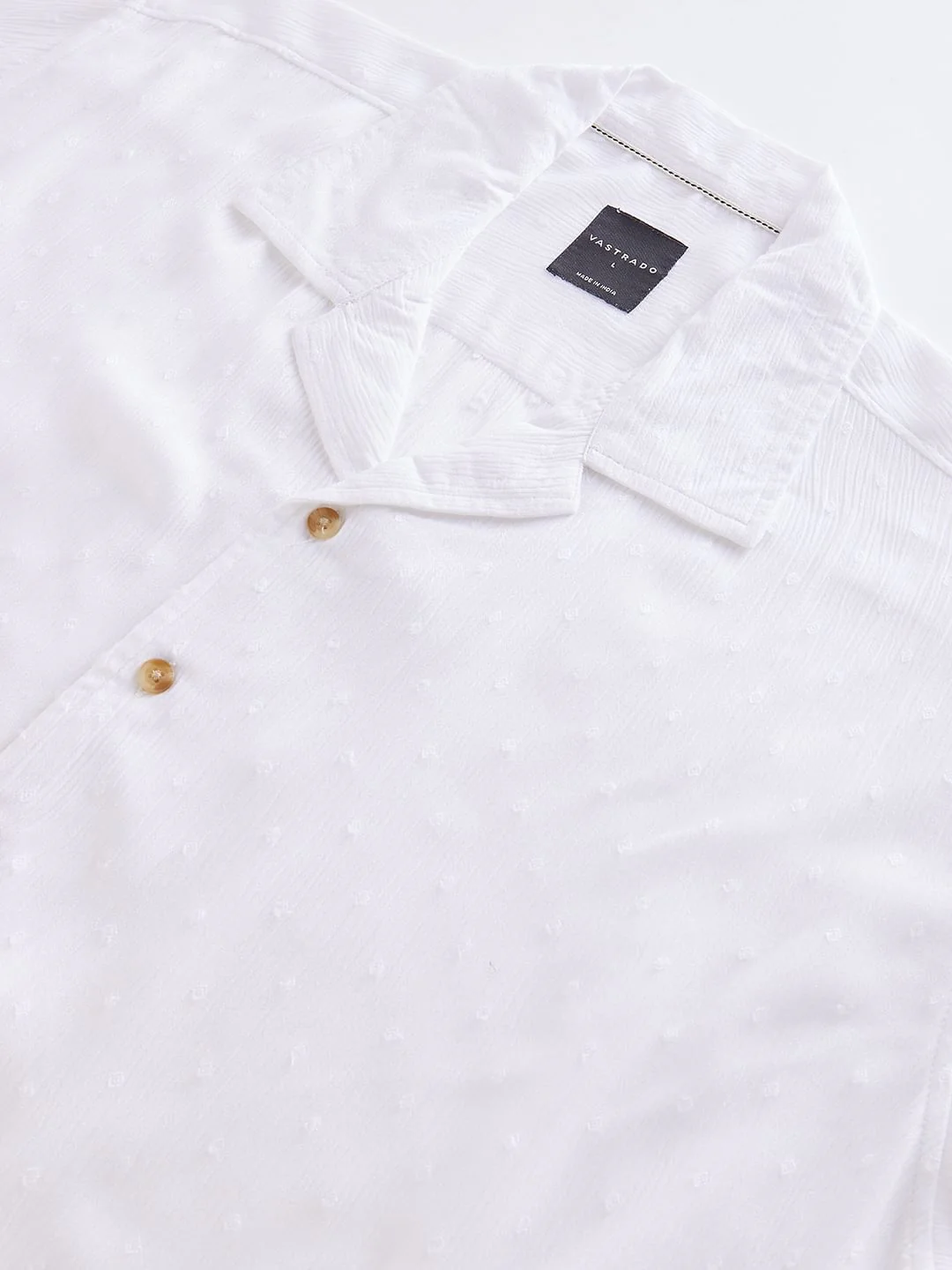 Dobby White Oversized Crepe Shirt - Image 9