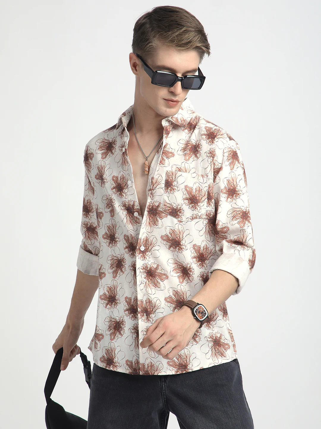 Doodle Florals Soft Beige Shirt - Image 2