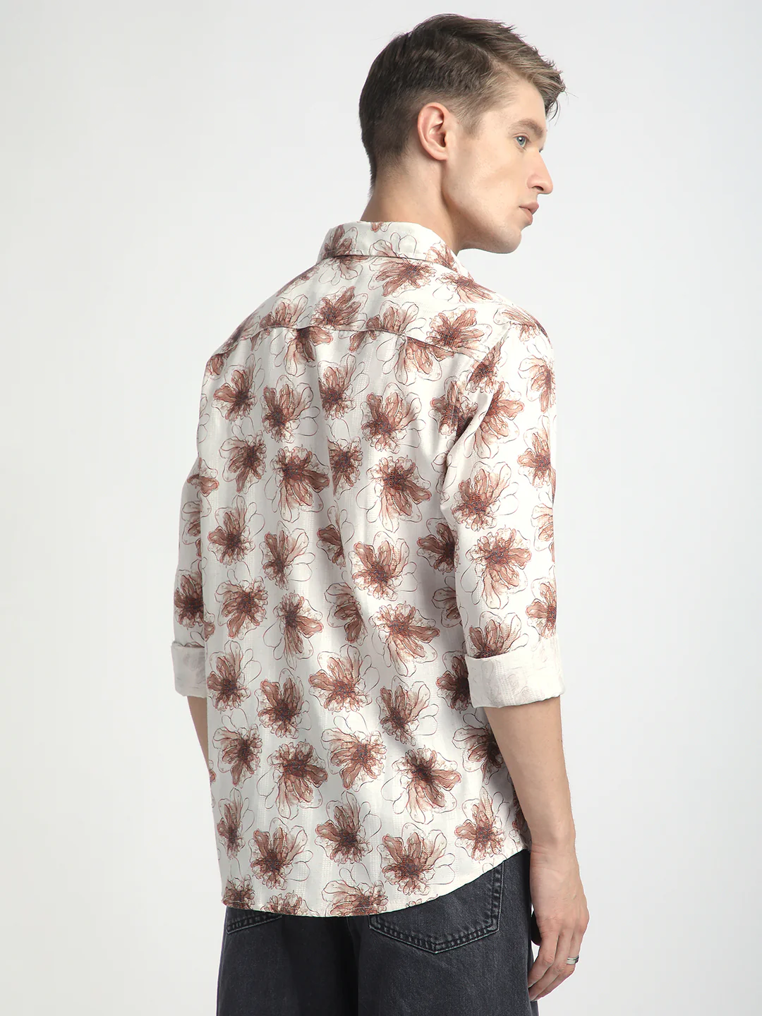 Doodle Florals Soft Beige Shirt - Image 7