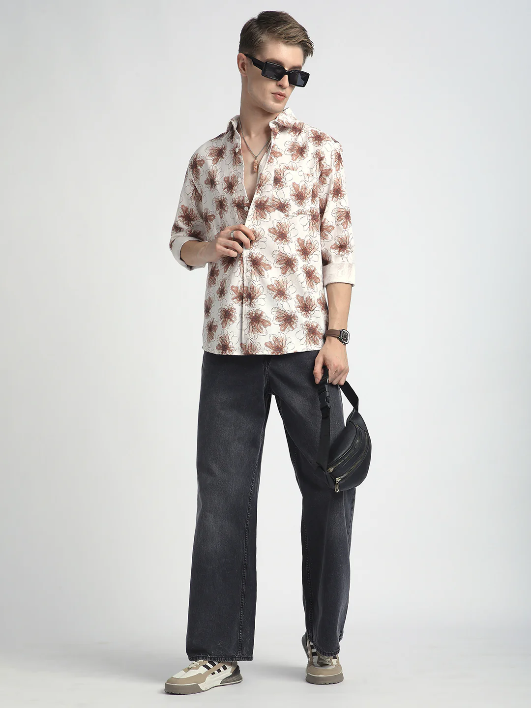 Doodle Florals Soft Beige Shirt - Image 8