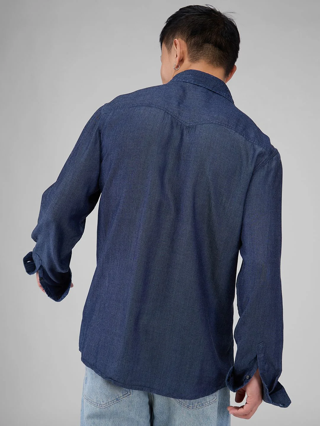 Double Pocket Denim Overshirt - Image 7