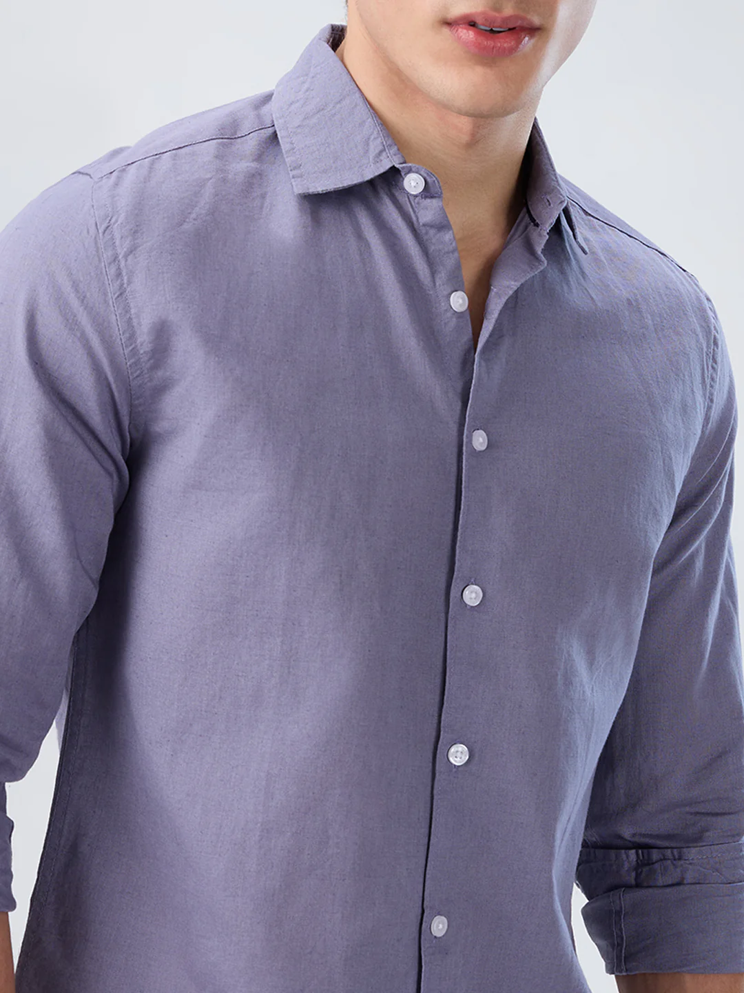 Dusty Lavender Linen Luxe Shirt - Image 3
