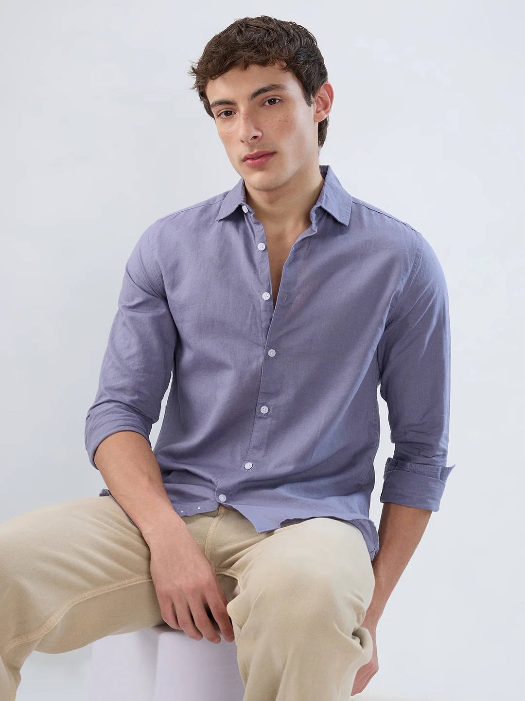Dusty Lavender Linen Luxe Shirt - Image 4