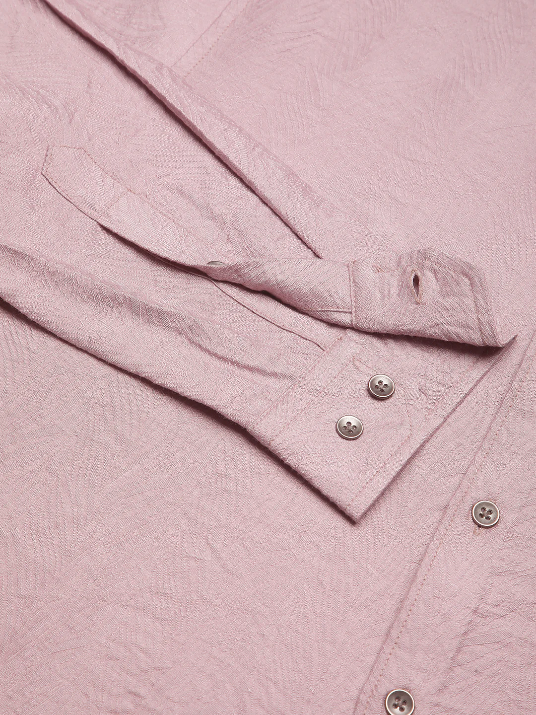 Dusty Rose Pink Rhythmic Wave Jacquard Shirt - Image 9