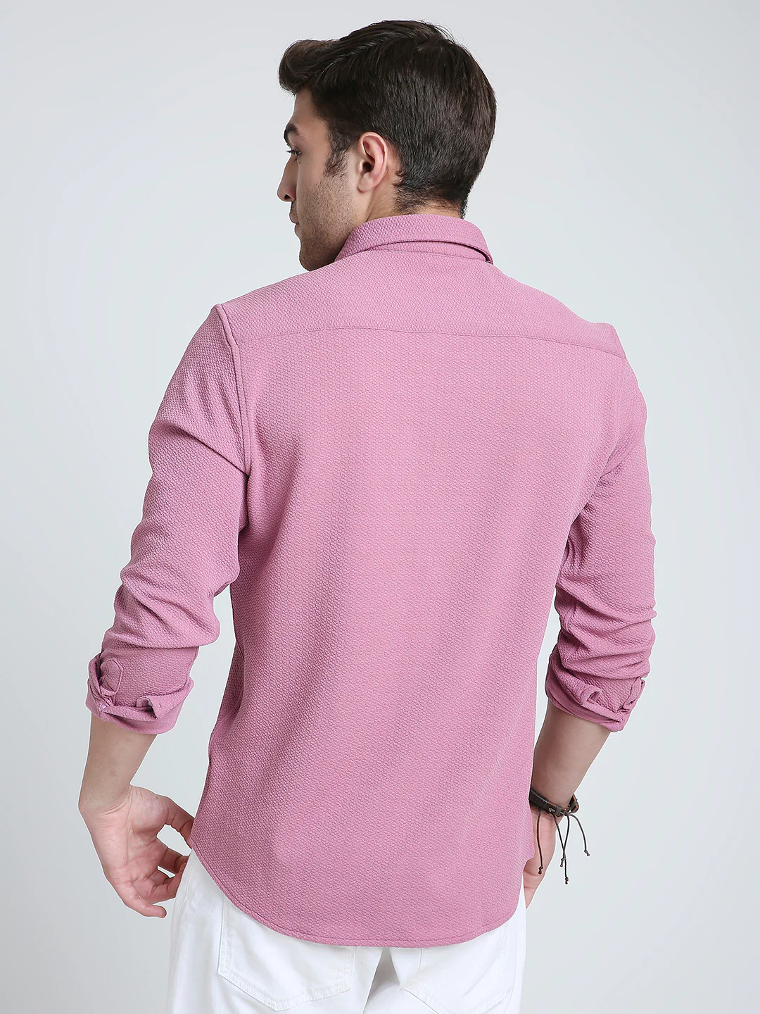 Dusty Rose Pink Textured Shirt - Image 5