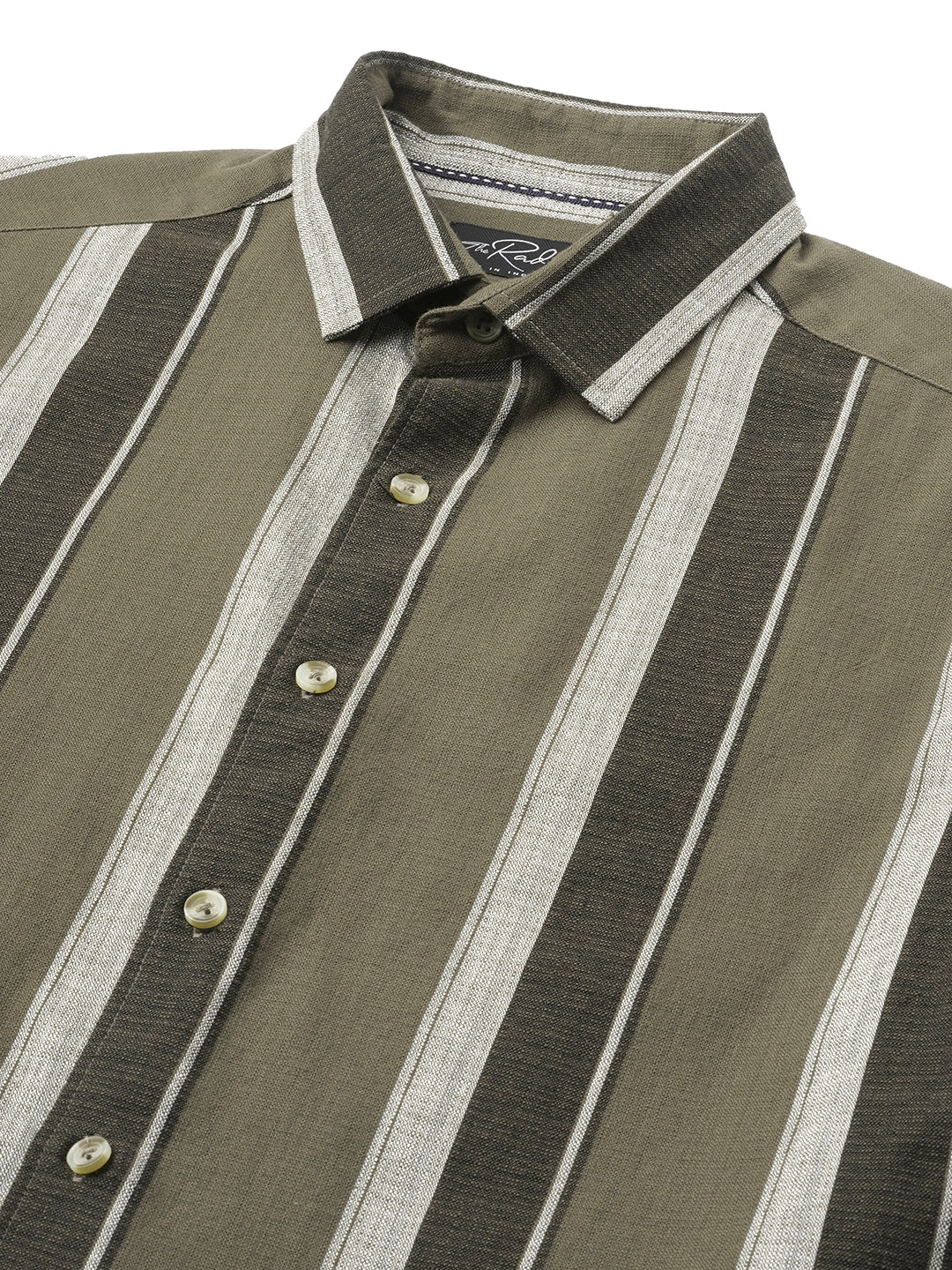 Earthy Olive Sylvan Striped Shirt - Image 3