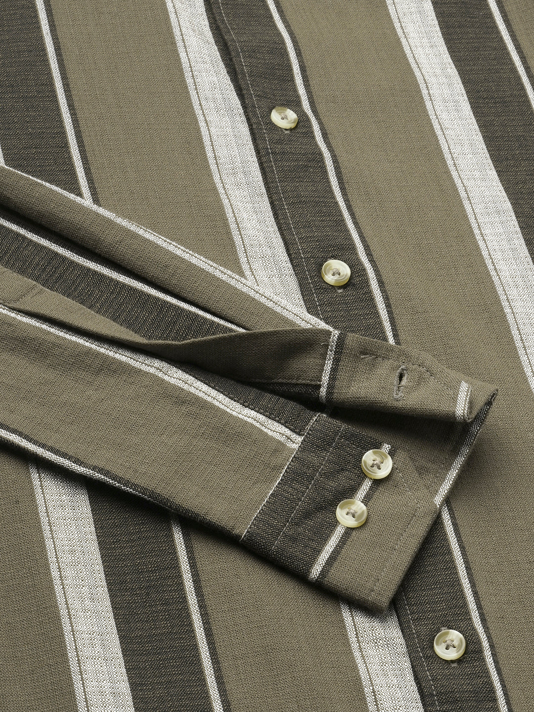 Earthy Olive Sylvan Striped Shirt - Image 8