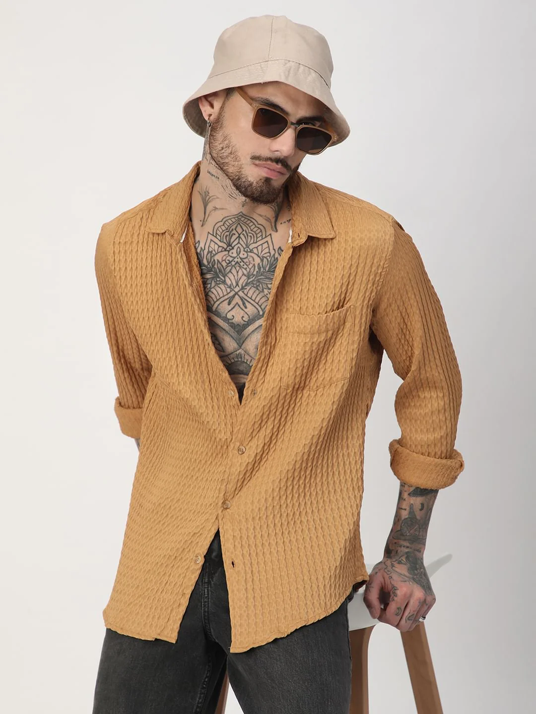 Eccentric Bronze Jacquard Shirt - Image 2