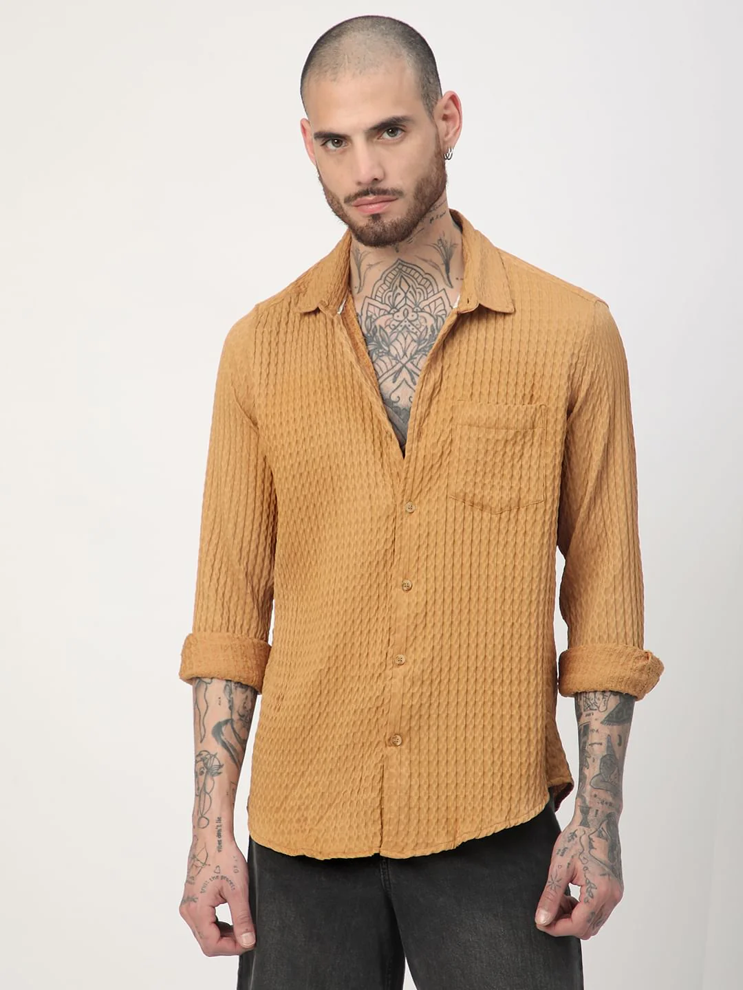 Eccentric Bronze Jacquard Shirt - Image 4