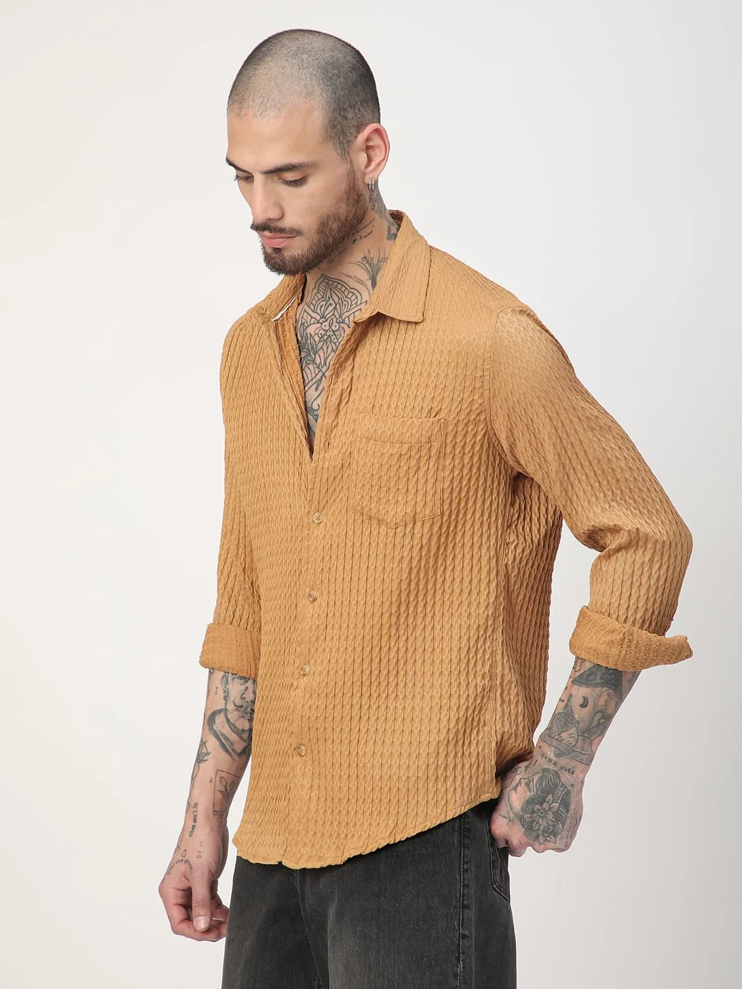 Eccentric Bronze Jacquard Shirt - Image 5