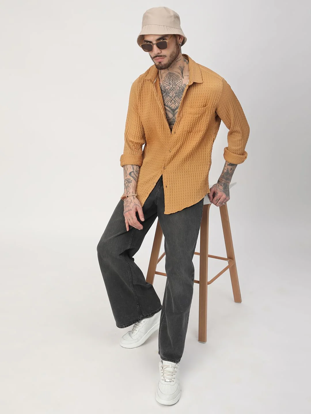 Eccentric Bronze Jacquard Shirt - Image 7