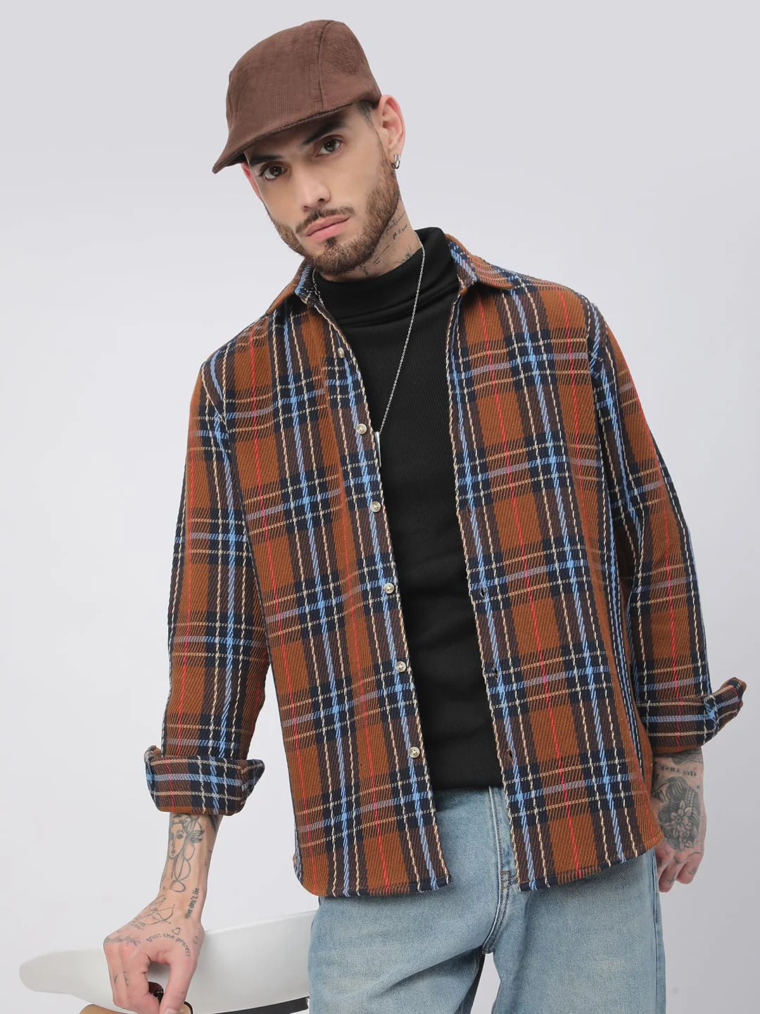 Elegance Multicolour Heavy Twill Checks Shirt - Image 2