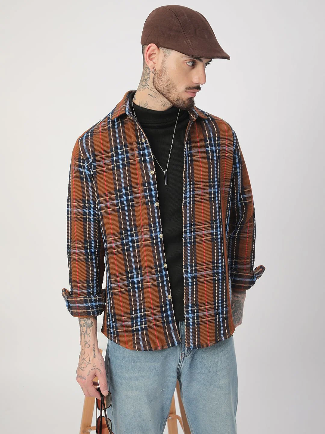 Elegance Multicolour Heavy Twill Checks Shirt - Image 4