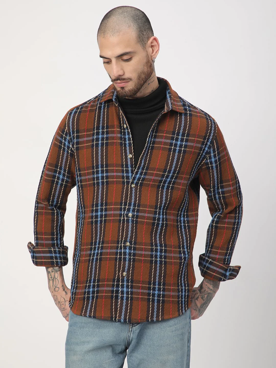 Elegance Multicolour Heavy Twill Checks Shirt - Image 5