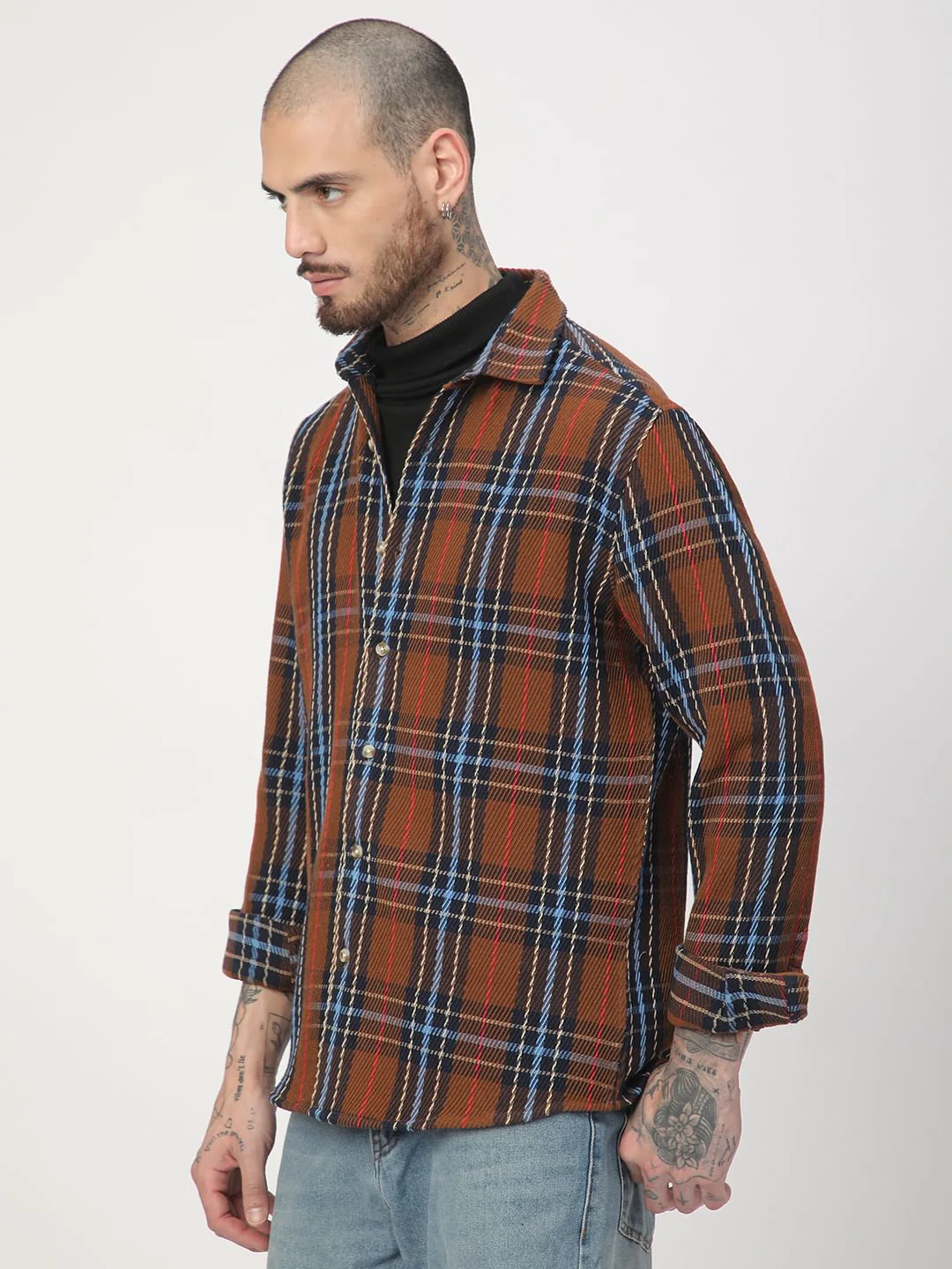 Elegance Multicolour Heavy Twill Checks Shirt - Image 6