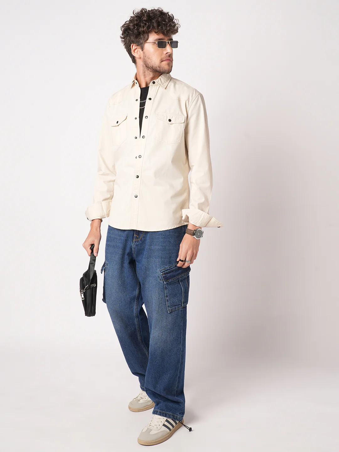 Elegant Beige Double Pocket Overshirt - Image 7