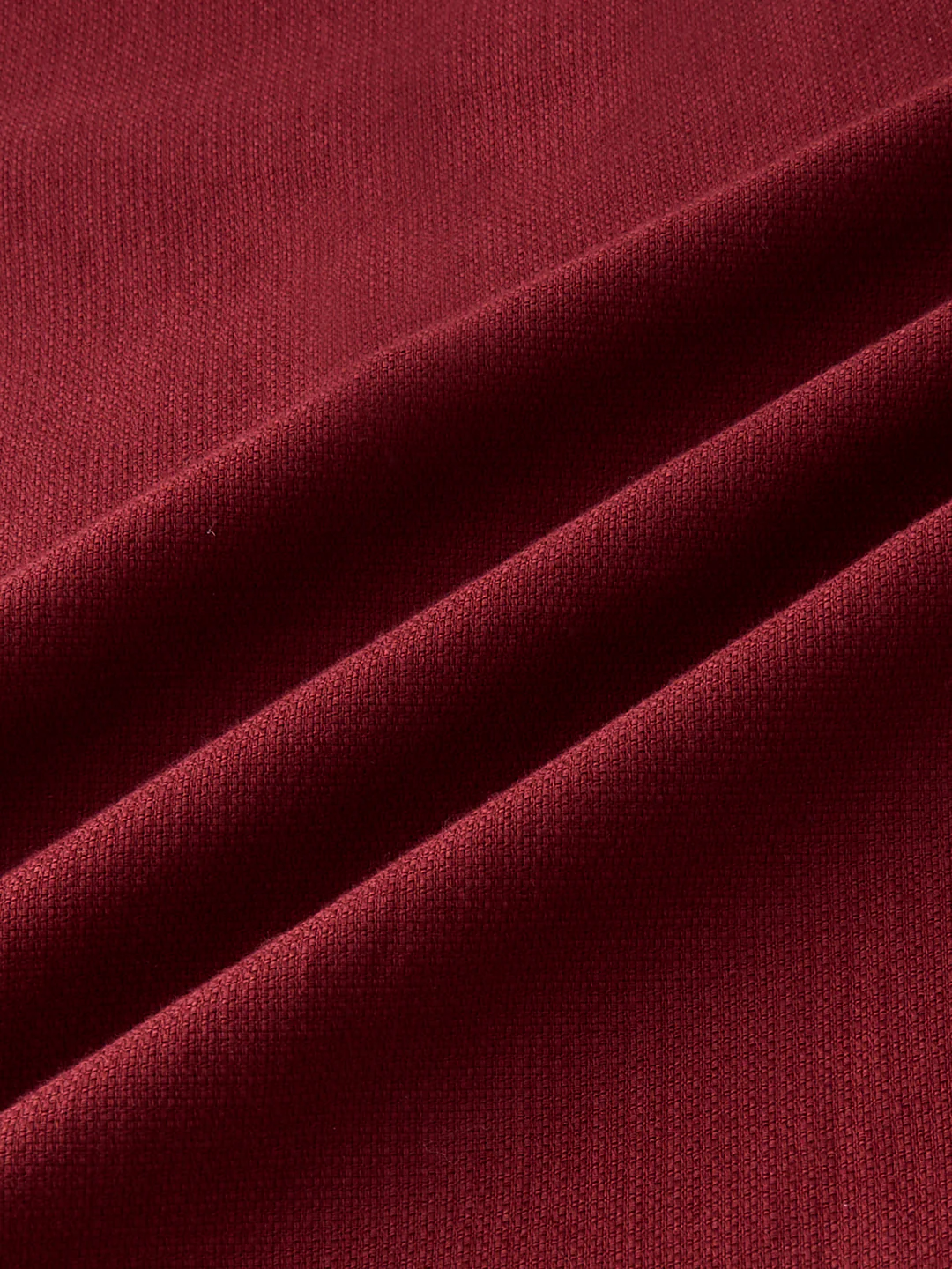 Elegant Berry Red Mandarin Collar Shirt - Image 3