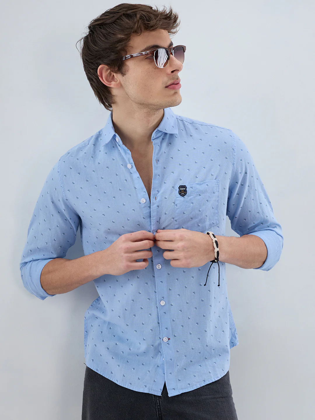 Elegant Blue Printed Everyday Shirt - Image 2