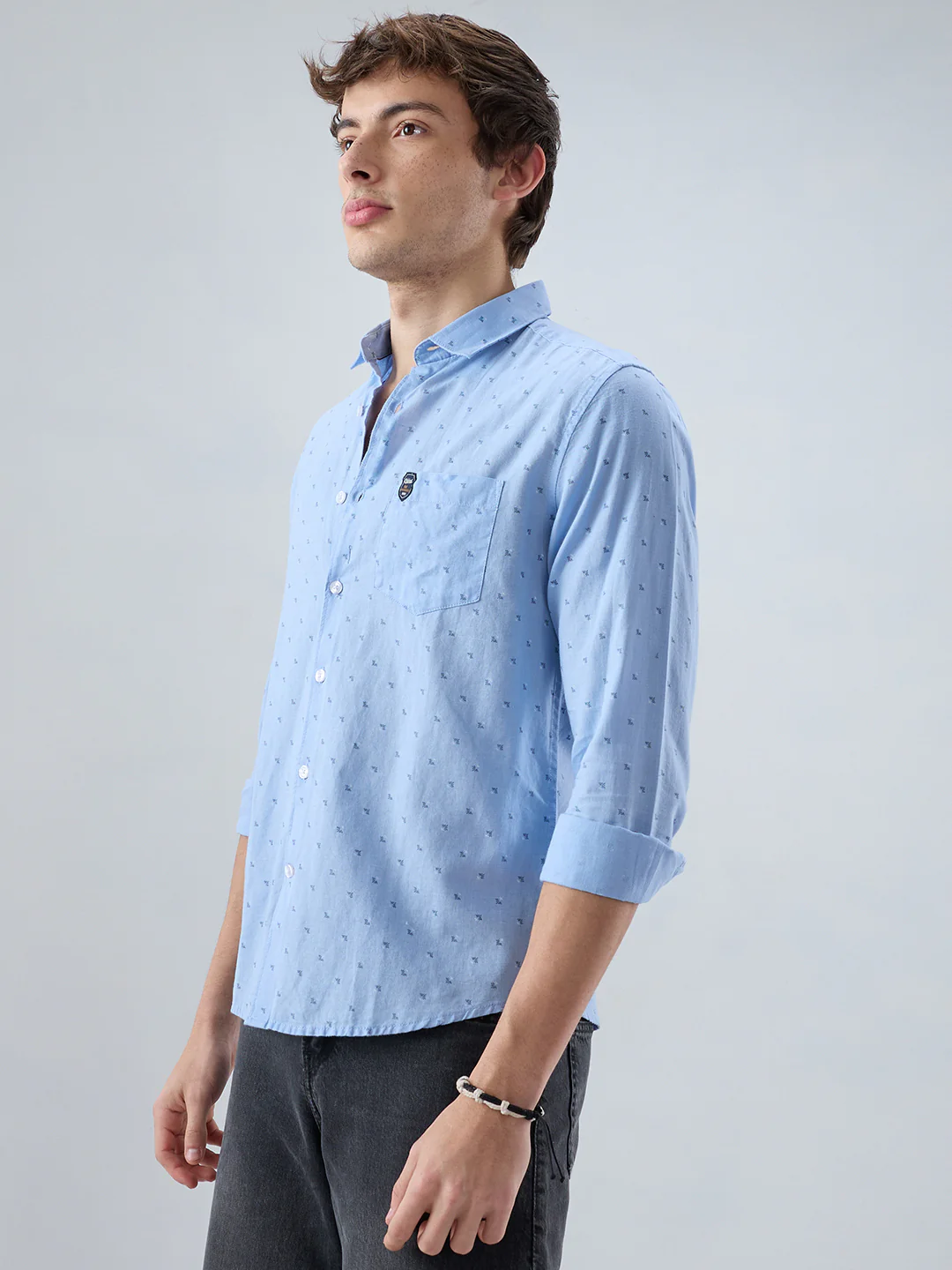 Elegant Blue Printed Everyday Shirt - Image 6