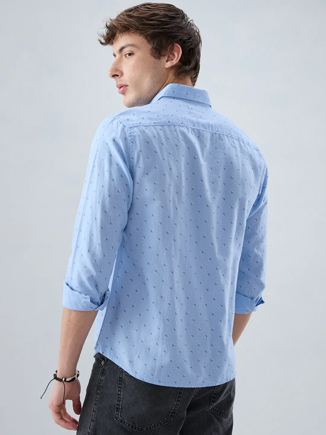 Elegant Blue Printed Everyday Shirt - Image 7