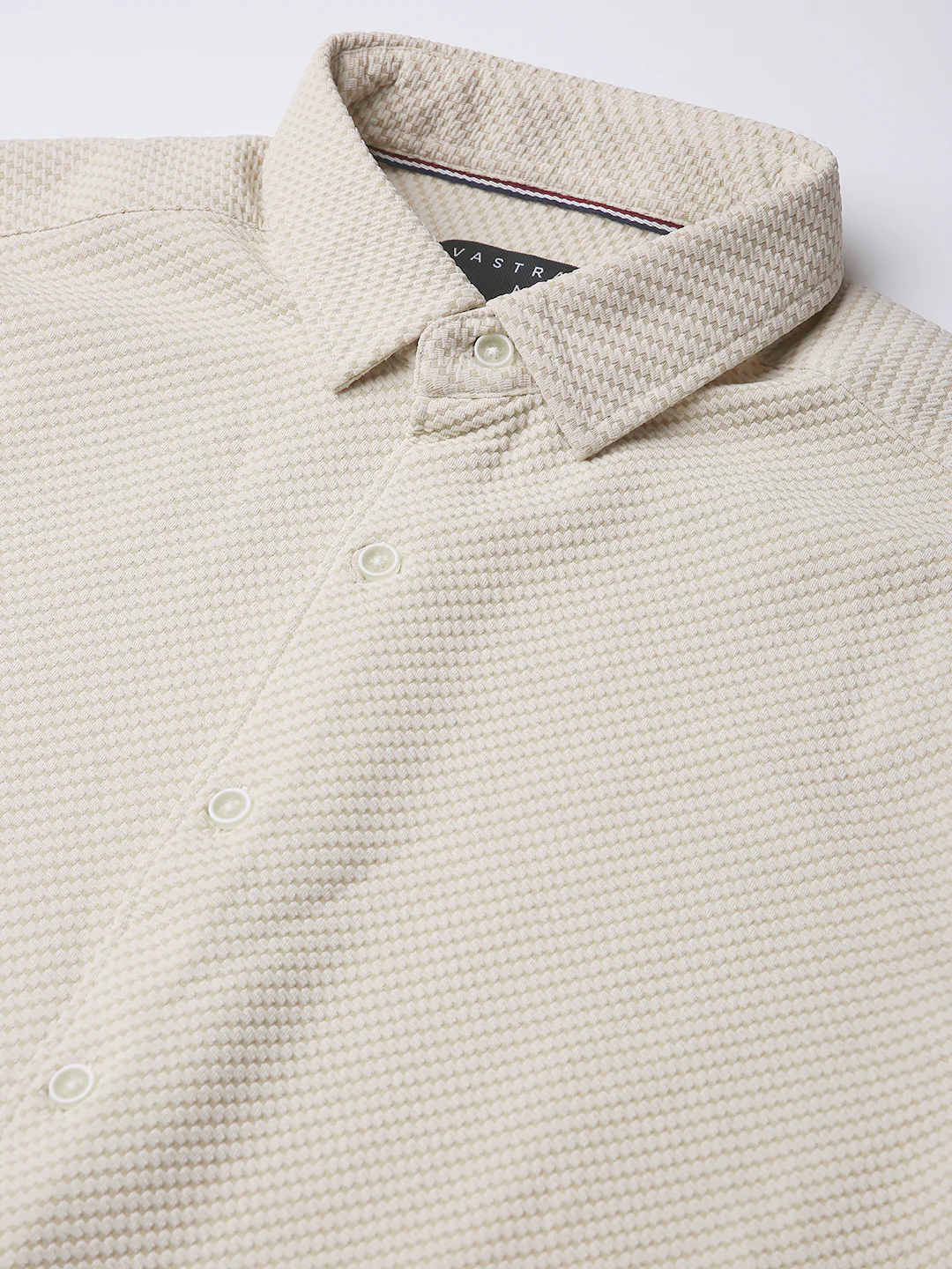 Elegant Cream Illusion Panel Shirt - Image 3