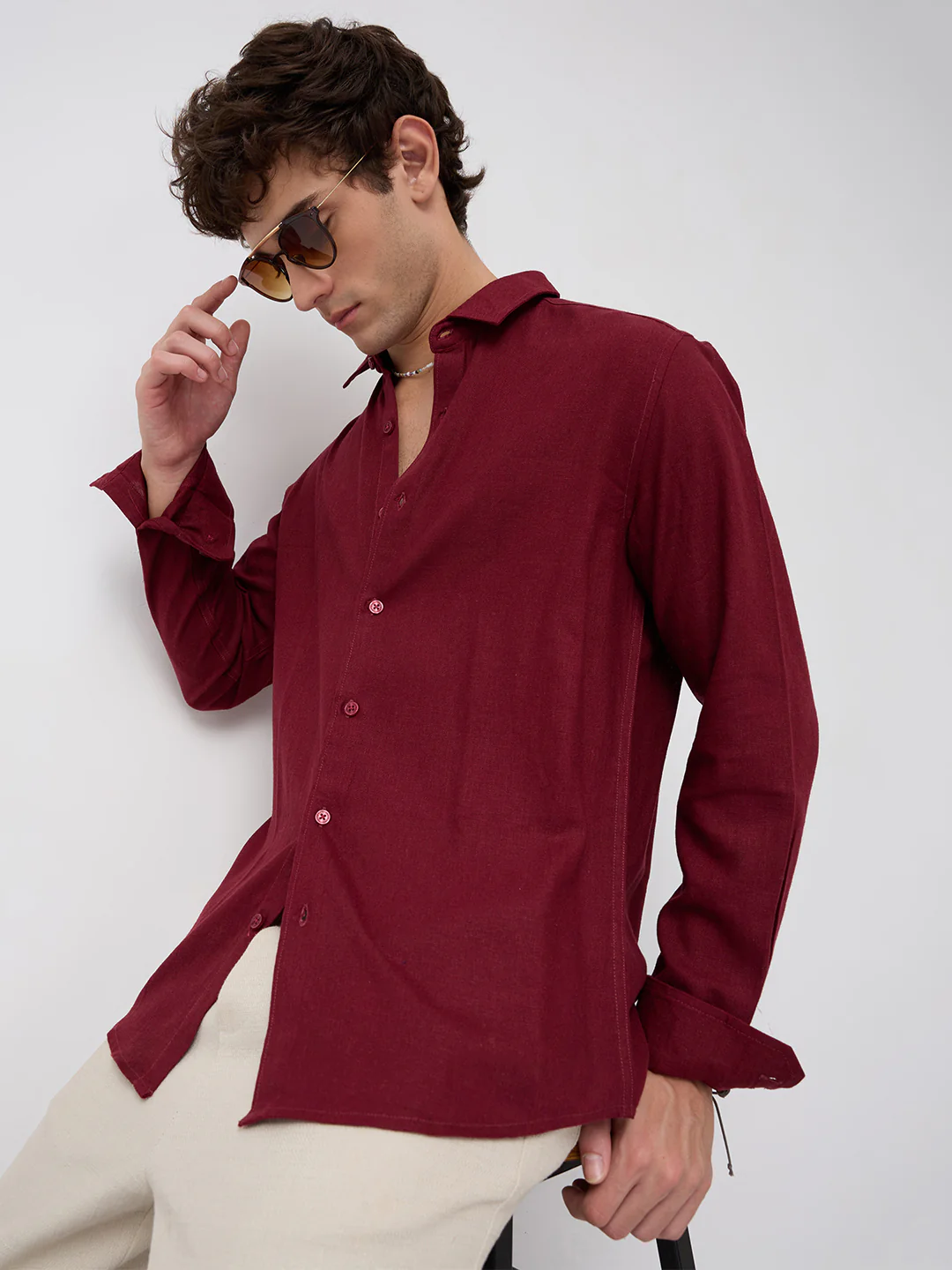 Elegant Maroon Everyday Shirt - Image 2