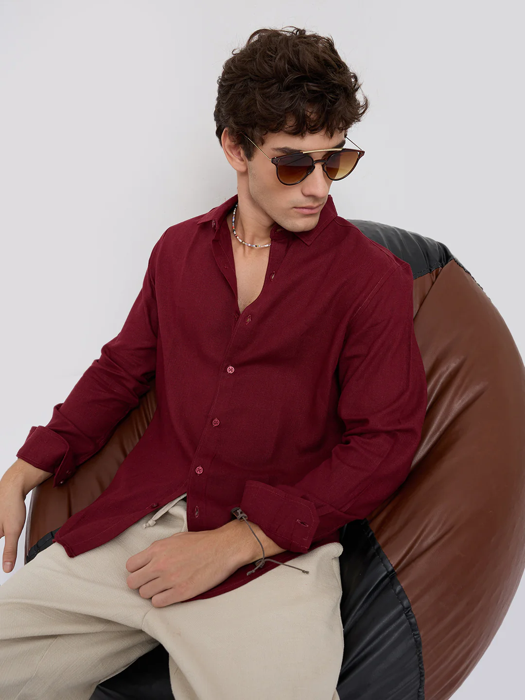 Elegant Maroon Everyday Shirt - Image 4