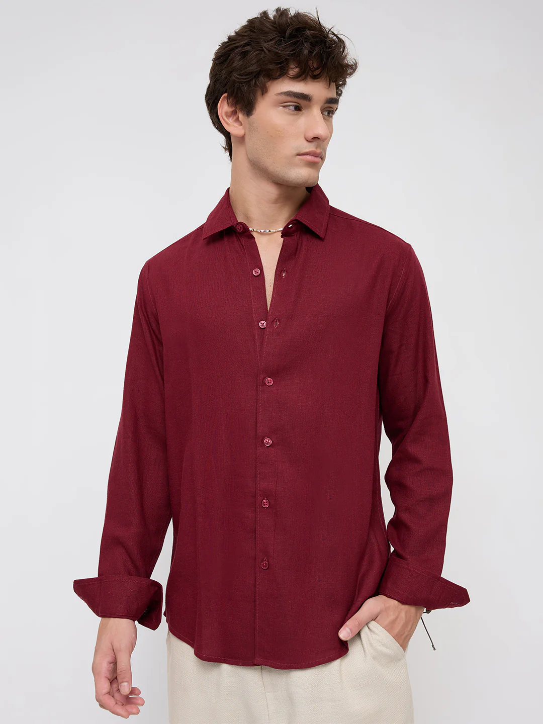 Elegant Maroon Everyday Shirt - Image 5