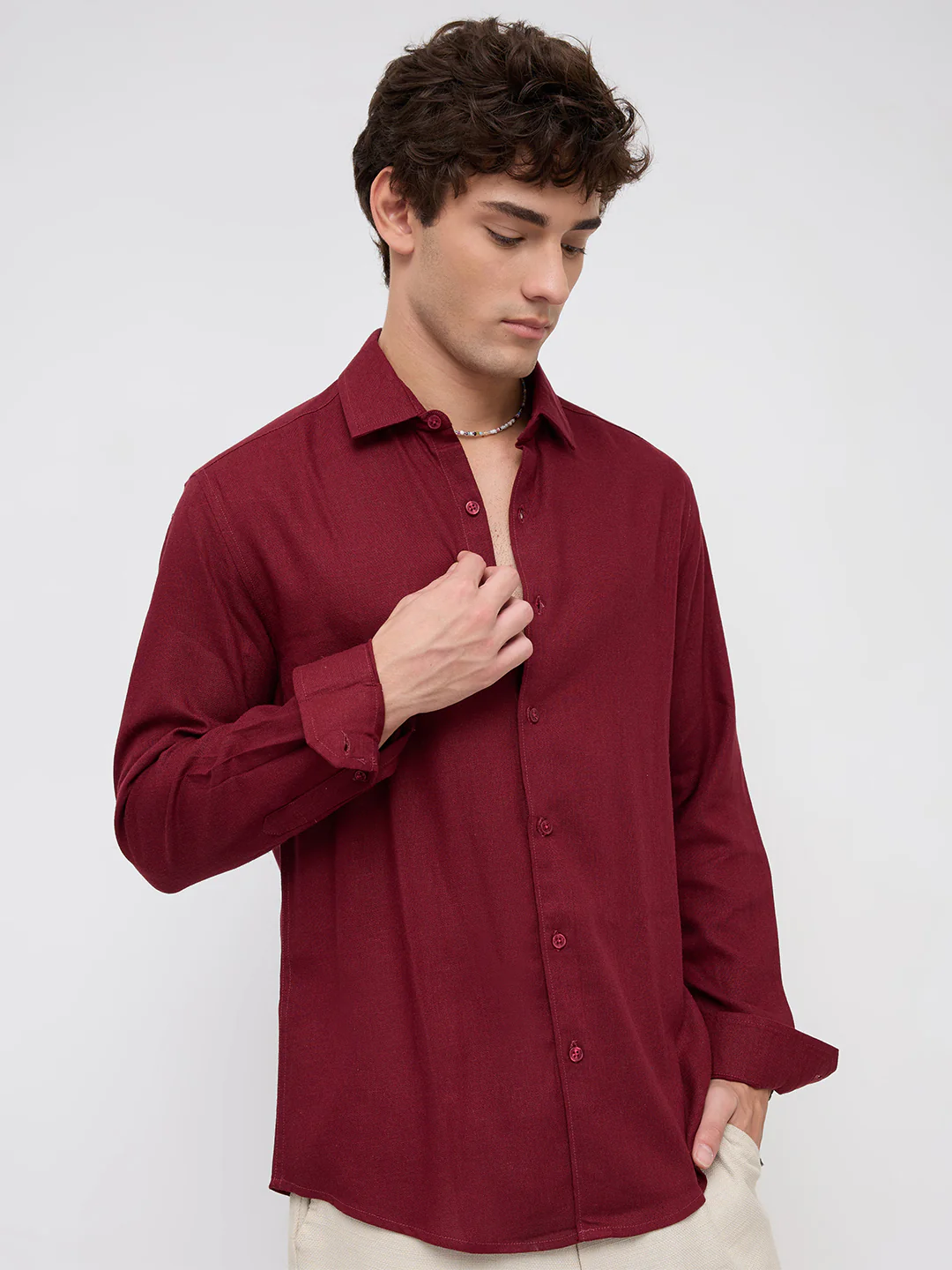 Elegant Maroon Everyday Shirt - Image 6