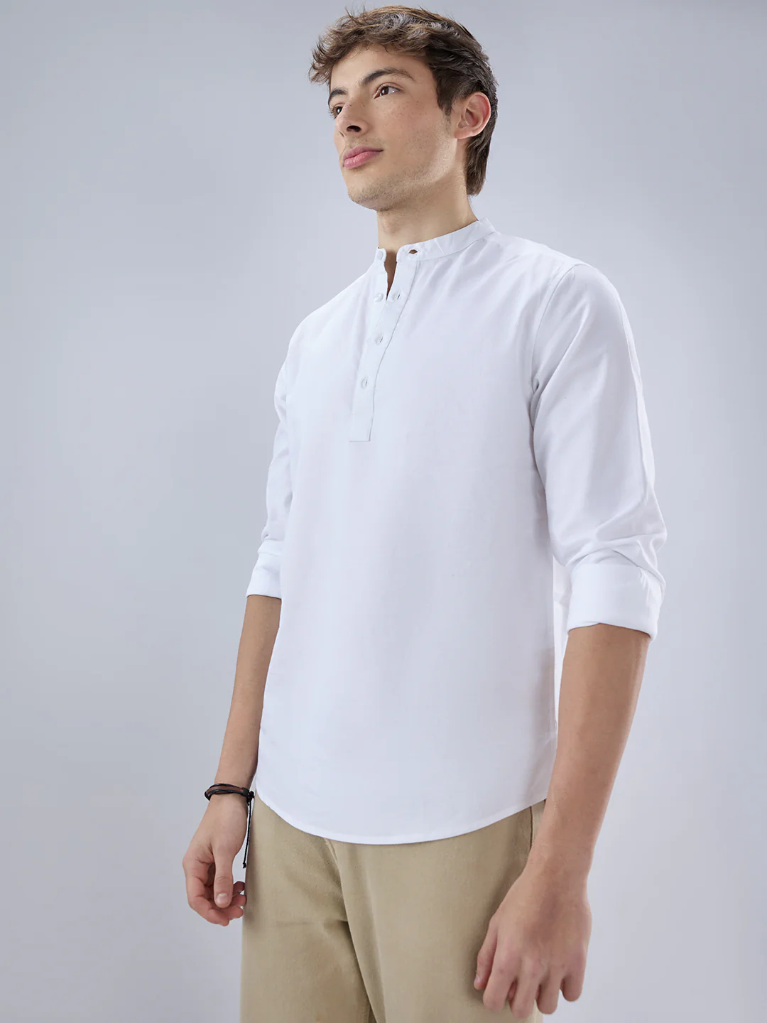 Elegant Pearl White Oxford Everyday Kurta - Image 6