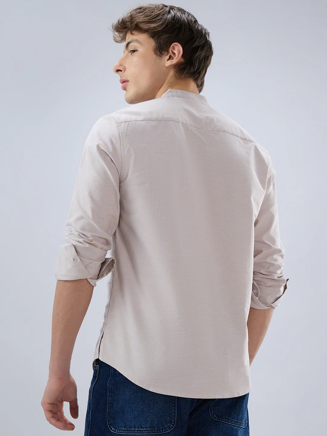 Elegant Sand Beige Oxford Everyday Kurta - Image 6