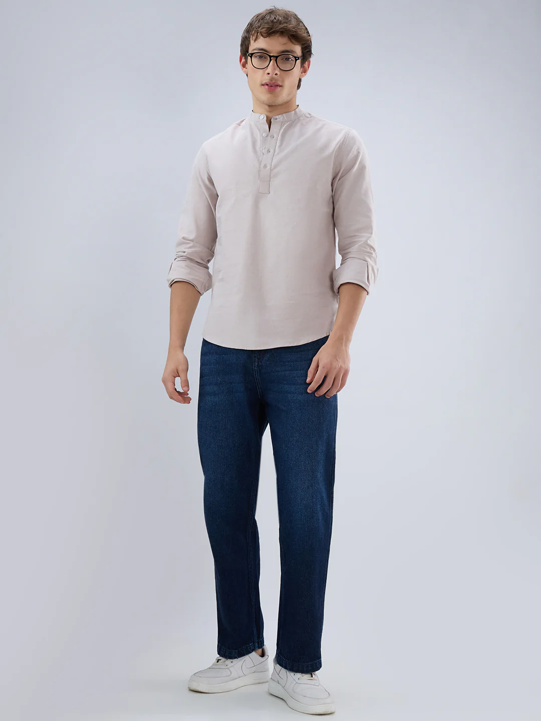 Elegant Sand Beige Oxford Everyday Kurta - Image 7