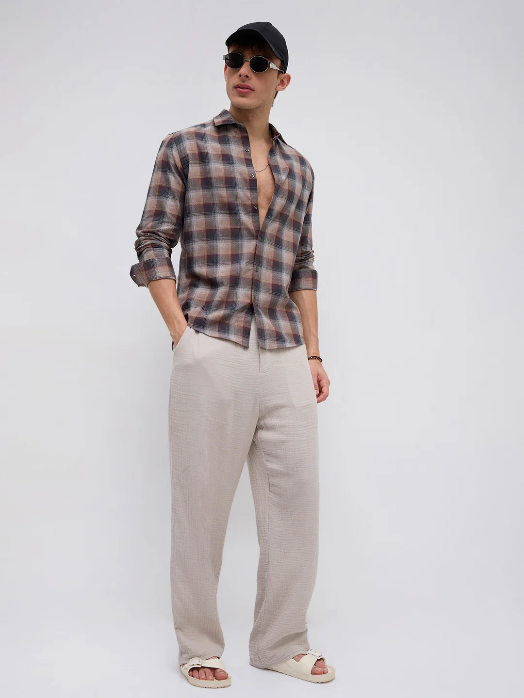 Elegant Smoked Brown Block Checks Everyday Shirt - Image 9