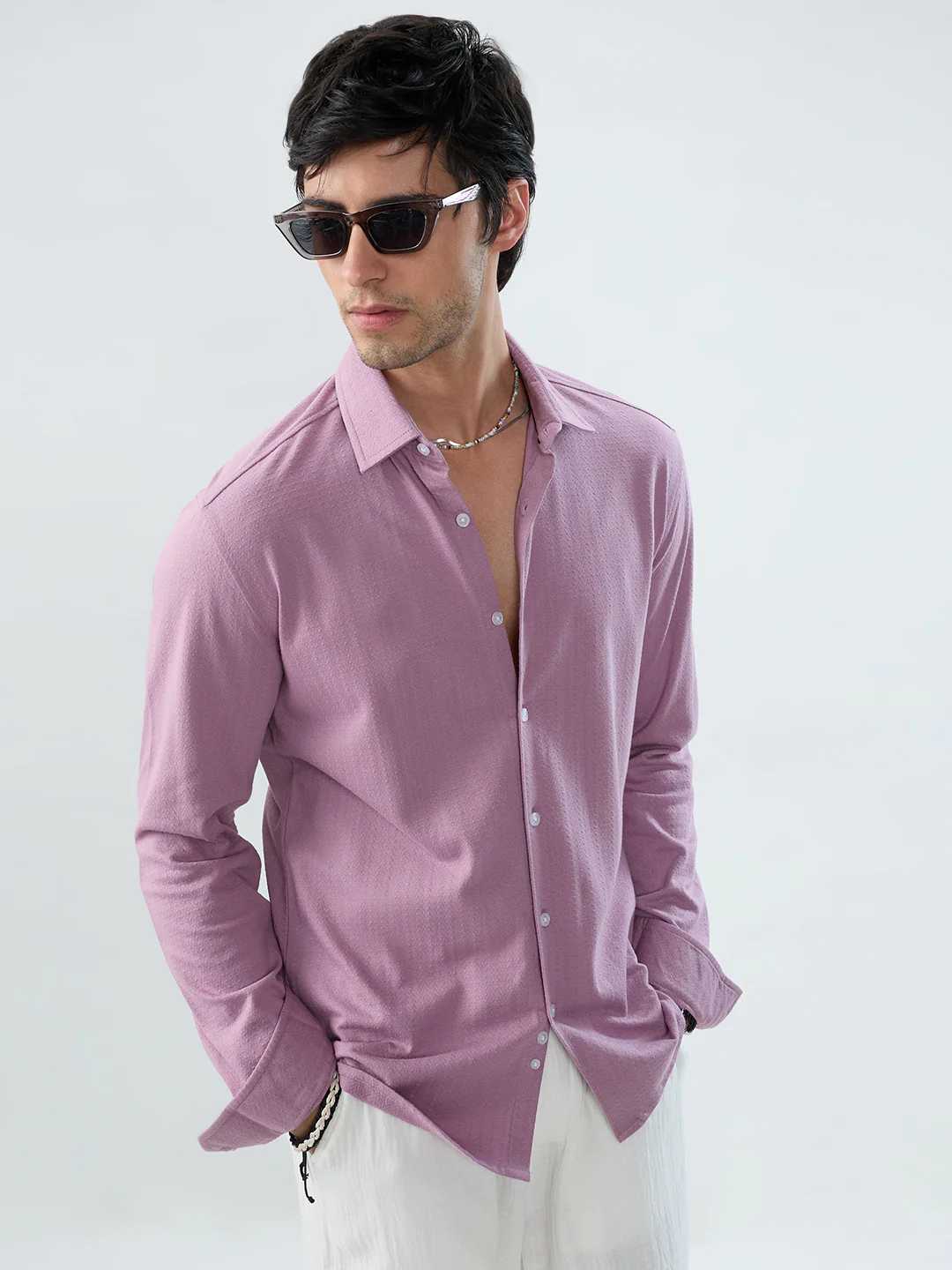 Elegant Turkish Rose Pink Knitted Shirt - Image 2