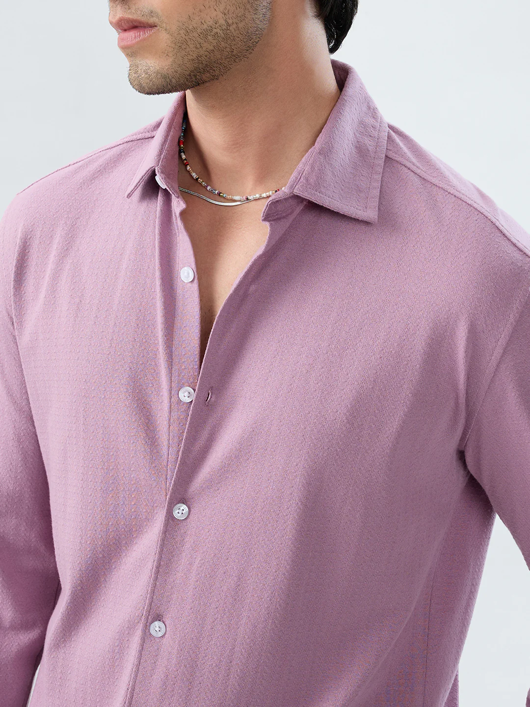 Elegant Turkish Rose Pink Knitted Shirt - Image 3