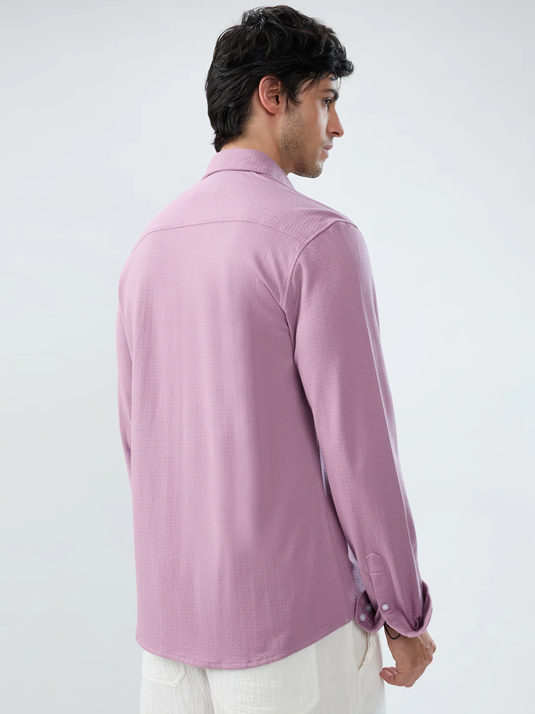 Elegant Turkish Rose Pink Knitted Shirt - Image 6