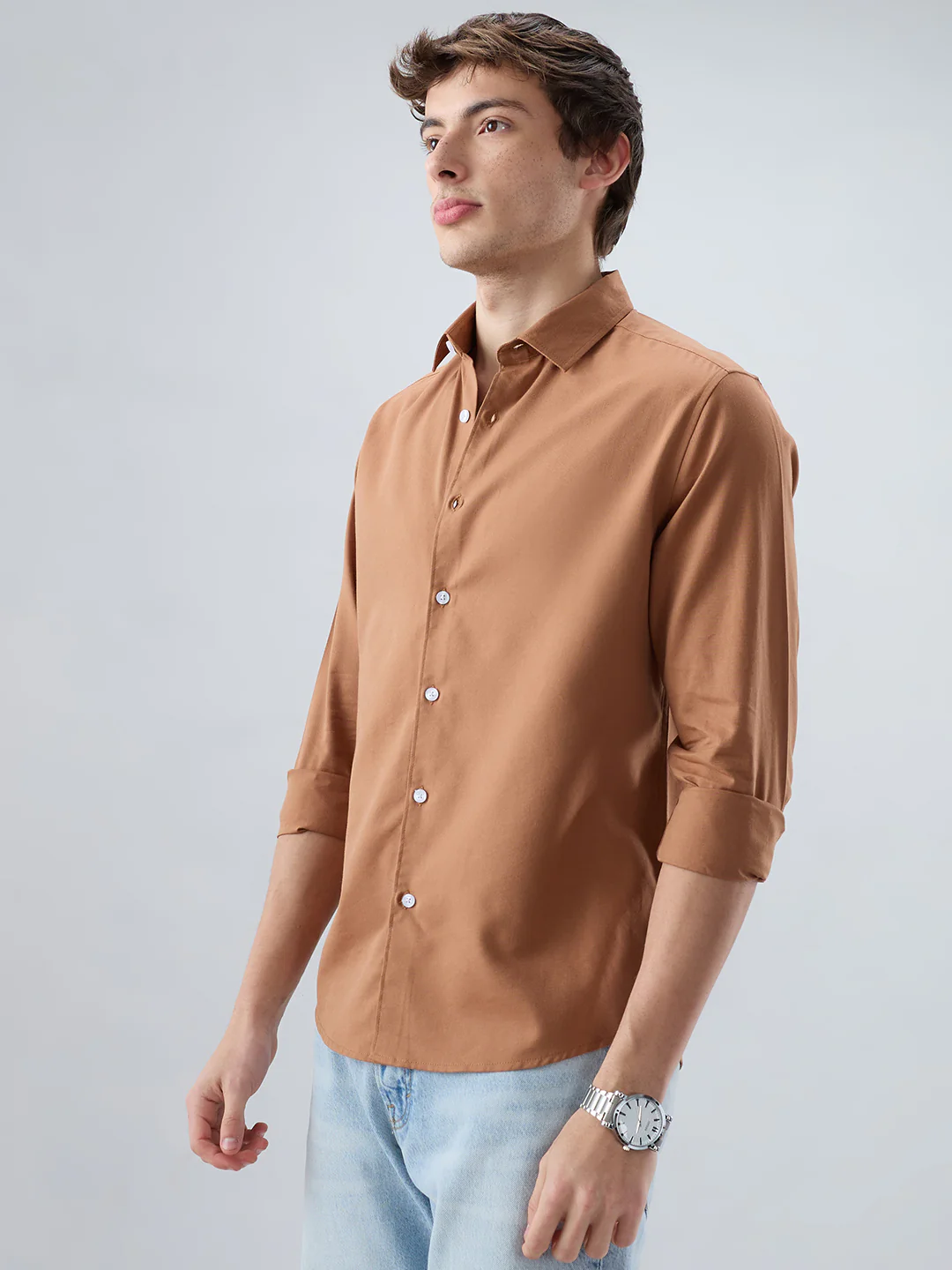 Elegant Warm Rust Oxford Shirt - Image 6