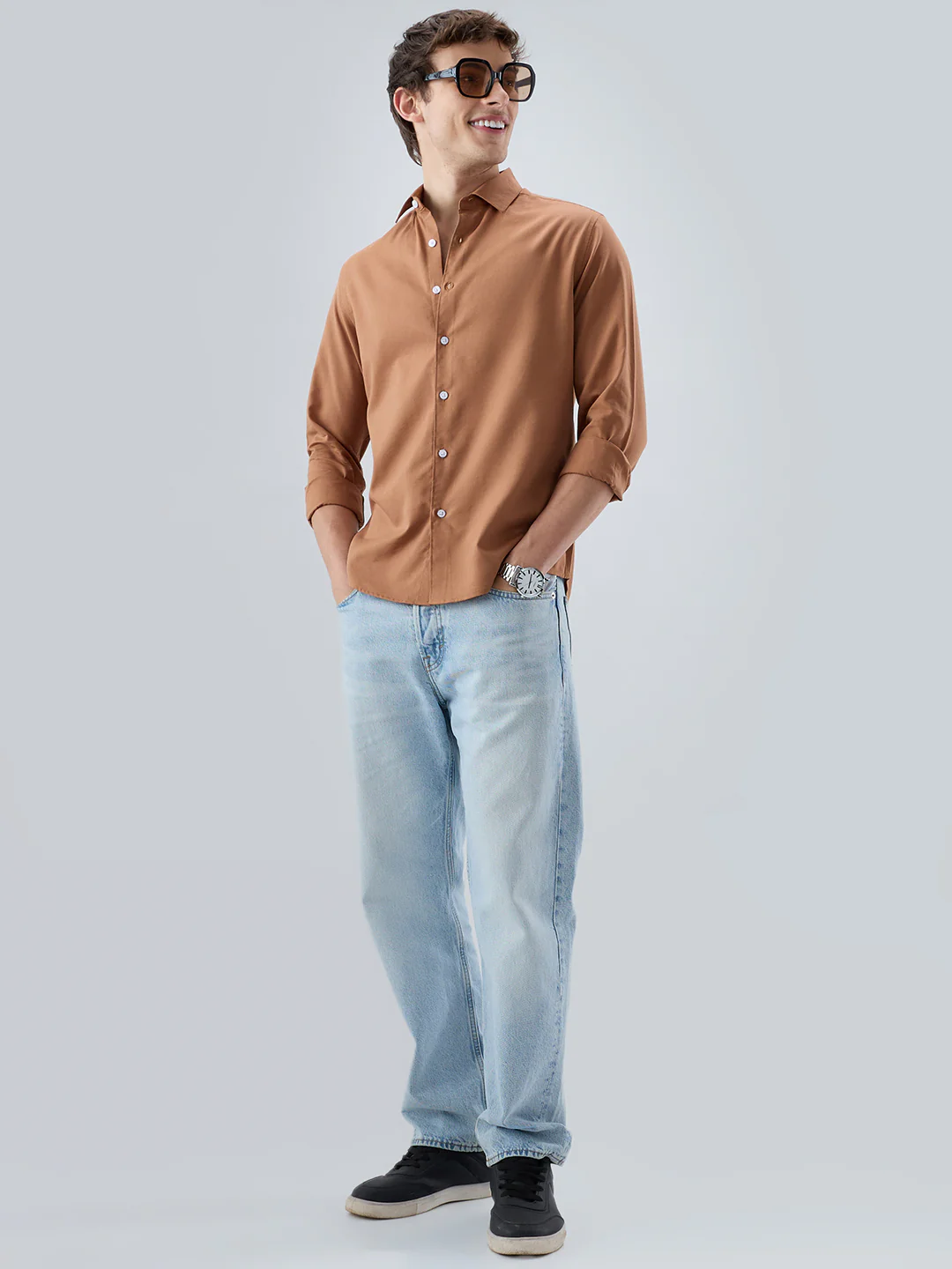 Elegant Warm Rust Oxford Shirt - Image 8