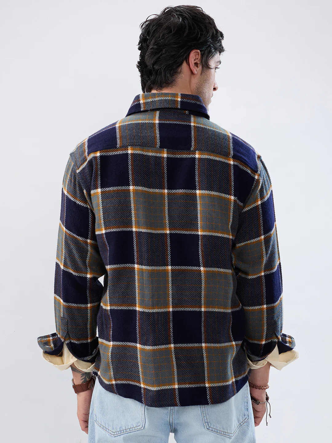 Elevated Multicolor Checks Double Pocket Flannel Shirt - Image 7