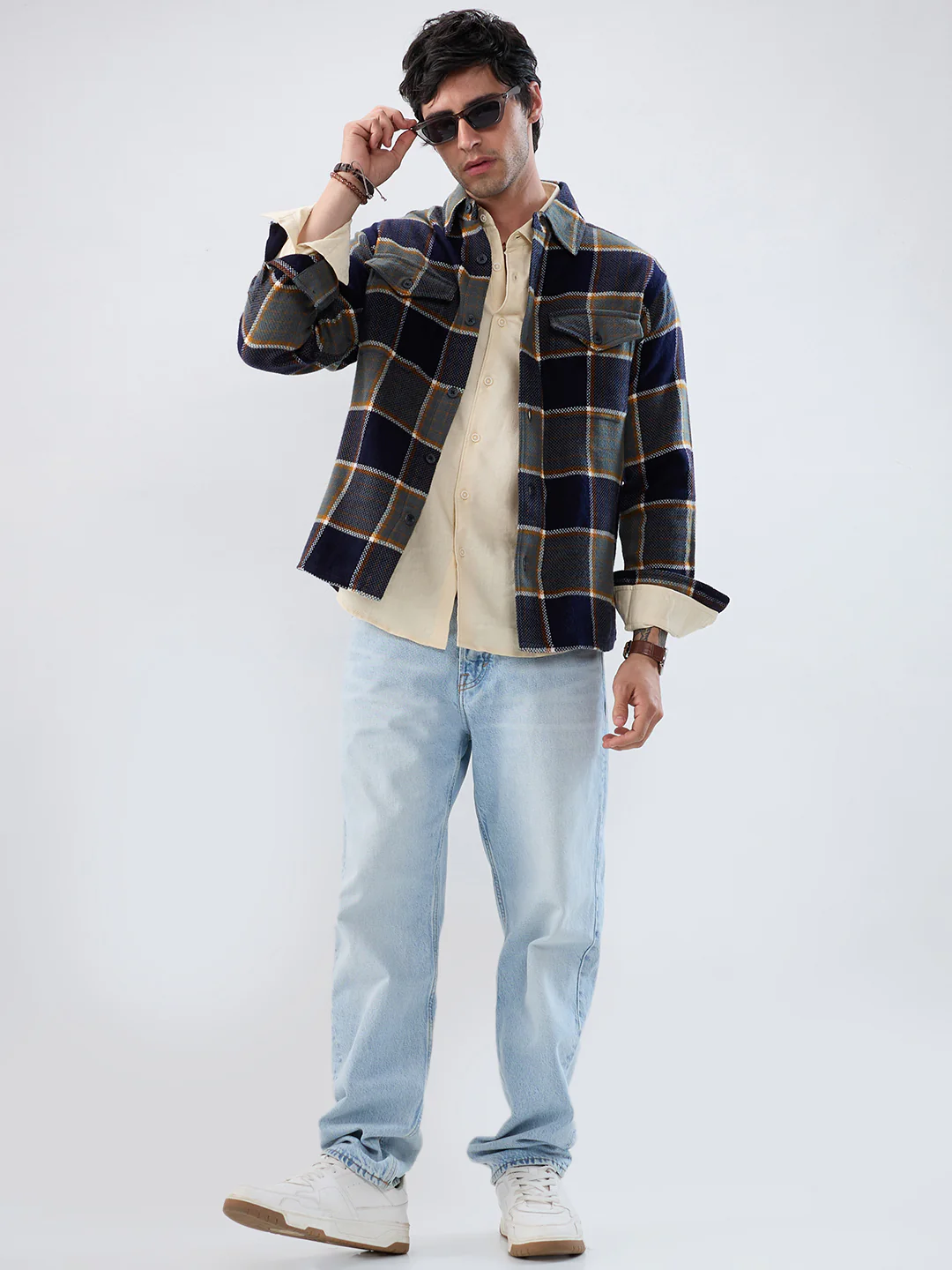 Elevated Multicolor Checks Double Pocket Flannel Shirt - Image 8