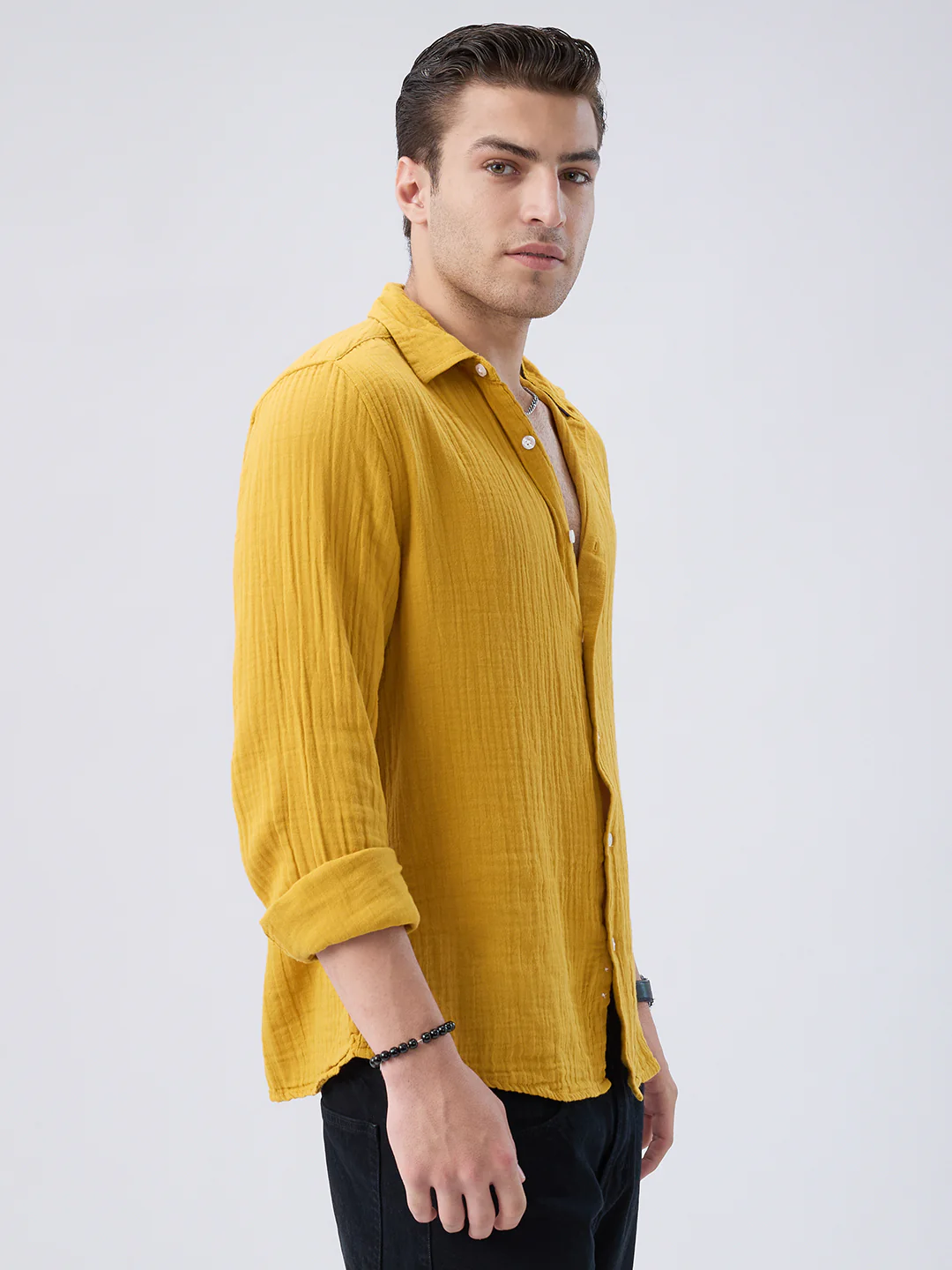 Elite Mustard Double Cloth Shirt - Image 6