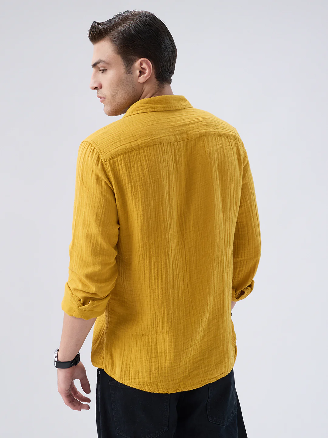 Elite Mustard Double Cloth Shirt - Image 7