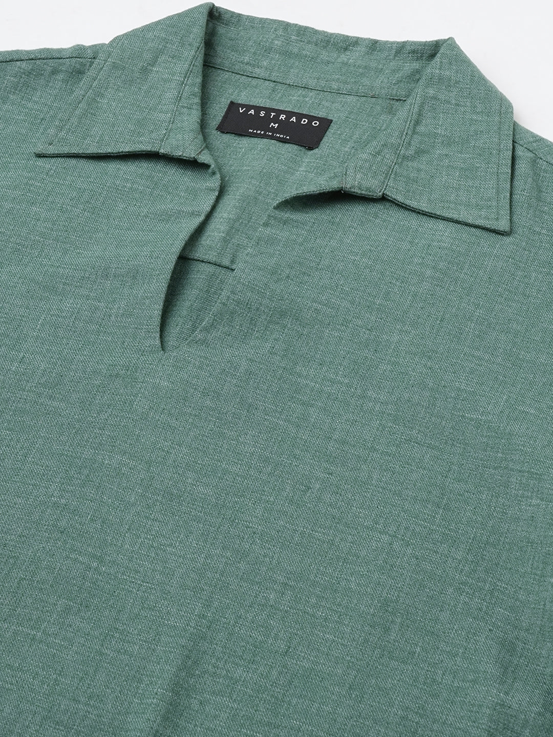 Emerald Green Chambray Oversized Polo Shirt - Image 3